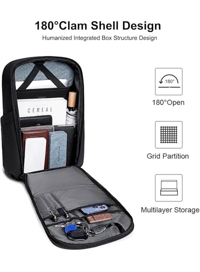 أركتيك هانتر حقيبة ظهر للابتوب من أركتيك هانتر للرجال، سعة 21 لترًا، مناسبة لأجهزة اللابتوب مقاس 15.6 بوصة، حقيبة ظهر أنيقة للعمل والدراسة، تفتح بزاوية 180 درجة، مزودة بجيب مبطن لحماية اللابتوب من الصدمات، مقاومة للماء ومتينة، مثالية للسفر والاستخدام اليومي. - Image 2